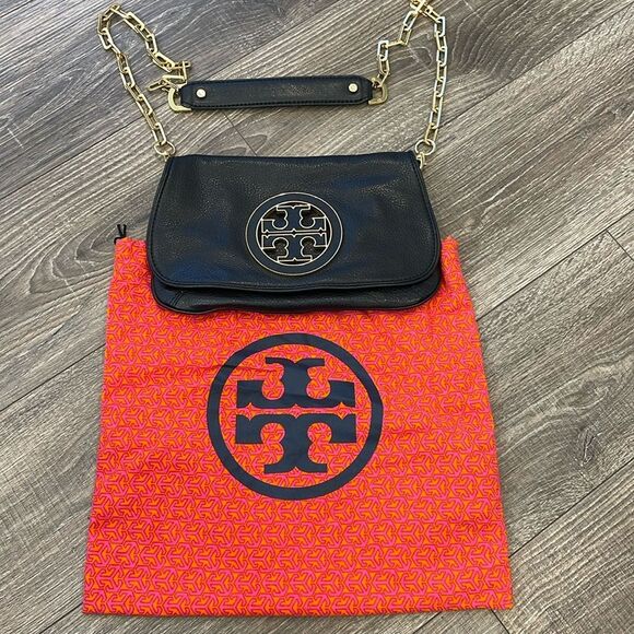 TORY BURCH Black/Gold REVA BAG - Picture 1 of 4